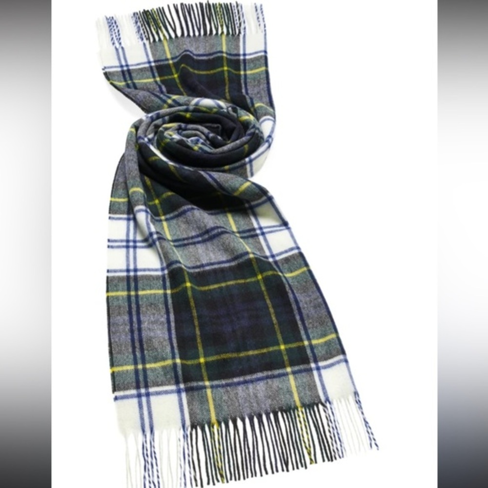Plaid Scarf - Blue, Green, White
